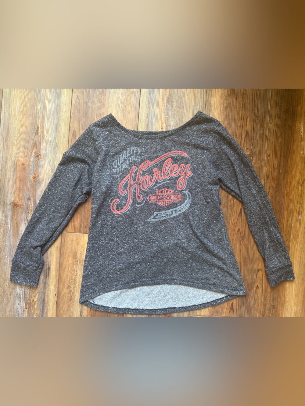 Harley-Davidson Gray lightweight sweatshirt.  Sexy.  Super comfy